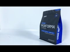 Sacs à fond plat personnalisés Plastique poudre de protéine de lactosérum Sauvegarde alimentaire sac d'emballage avec fermeture à glissière