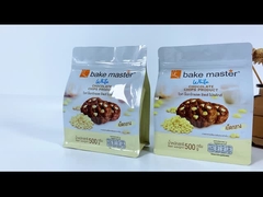 Enveloppe de biscuits à fond plat personnalisé Poche debout Poche à copeaux de chocolat Fermeture à glissière emballage alimentaire Ba