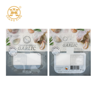 Custom PET/CPP Fresh Vegetable Packaging Bags Bopp Garlic Plastic Bags With Transparent Window