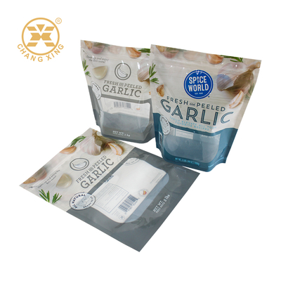 Custom PET/CPP Fresh Vegetable Packaging Bags Bopp Garlic Plastic Bags With Transparent Window