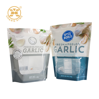 Custom PET/CPP Fresh Vegetable Packaging Bags Bopp Garlic Plastic Bags With Transparent Window