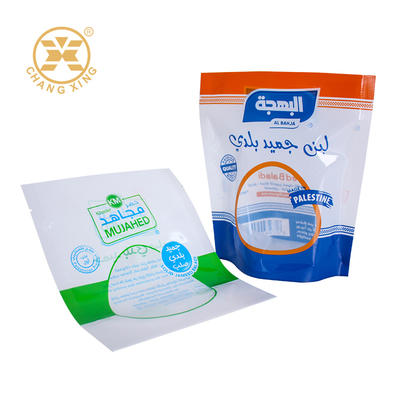 OEM Custom Logo Design Printed Plastic Stand up Pouch with Clear Window Rice Flour Bean Nuts Packing Doypack Pouch with Zipper
