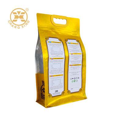 Custom Plastic Basmati Rice Packaging Bags Resealable Zip Lock Pouch Printed Rice Bag with Handle Rice Bags 5kg