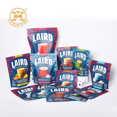 Multi-colors Printed Ziplock Aluminium Foil Food Packaging Stand up Pouch Bags With Custom Design for Instant Drink Powder Food