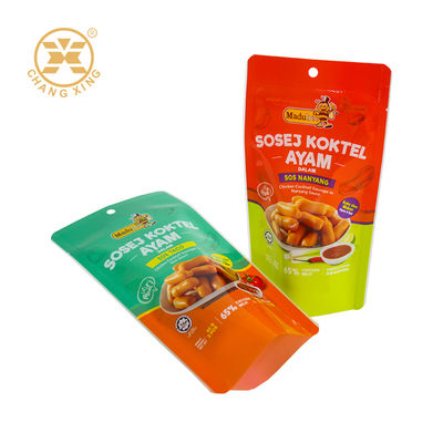 Customized Plastic Food Bags Sausage Packaging Bags Meat sealed Packaging Bag With Zipper