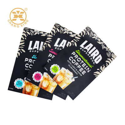 Custom Stand-Up Pouch Coffee Packaging Bag Moisture-Proof Plastic Protein Powder Bag Heat Sealing Coffee Bags