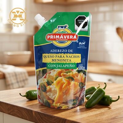 Food Grade Customizable Stand Up Pouch with Gravure Printing for Sauce and Drink Packaging