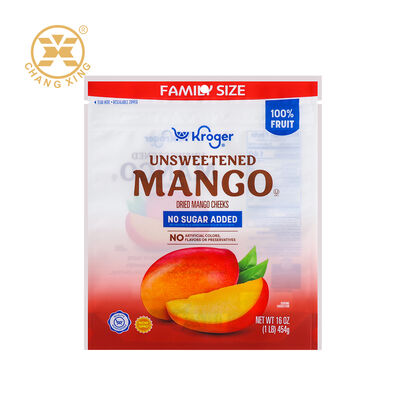 Custom Print Resealable Zipper Plastic Dry Fruit Dried Mango Pineapple Slices Packaging Bags Stand Up Pouch Bags