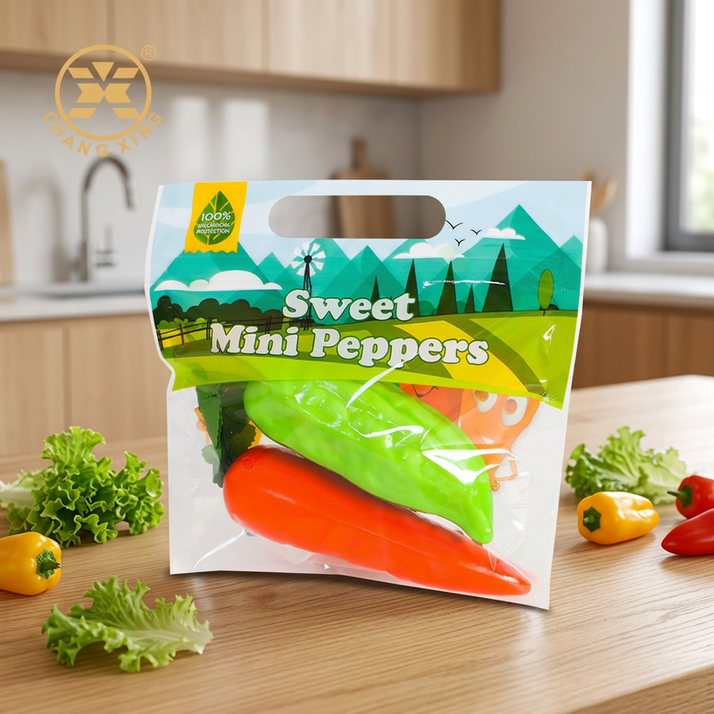 Custom Logo Anti-Fog Vacuum Packaging Bag With Breathable Air Holes For Fresh Produce