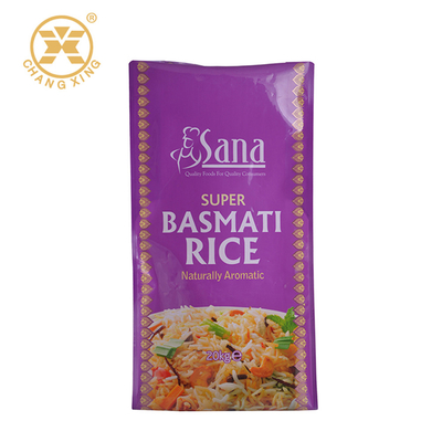 Sac latéral en plastique 1KG 2KG 5KGS d'emballage de riz de gousset de fond plat