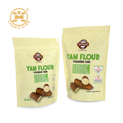 Poudre de farine d'igname sac de poche debout Pochettes de farine de manioc Maizena Sac Doypack avec fermeture à glissière