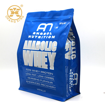 Sac de empaquetage transparent de poche de fond plat d'OEM 500g 1kg avec la tirette