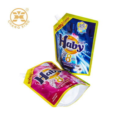 Sac liquide imprimé sur mesure sac d'emballage de détergent en plastique sac debout sac avec bec d'angle