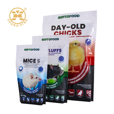 Confectionné sur mesure 5kg 10kg 15kg Stand Up Pet Food Bag Emballage en plastique pour l'alimentation du bétail avec fermeture éclair