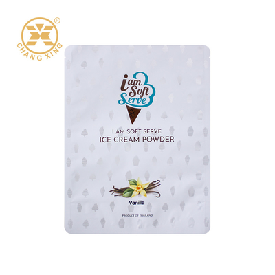 OEM sacs en plastique debout Mylar sacs scellés sac d'emballage en poudre de crème glacée avec fermeture à glissière