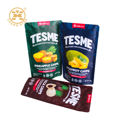 Conception de sachet plastique à soufflet personnalisé pour l'impression, emballage de chips de pommes de terre, emballage de chips de banane et de noix de coco en plastique, sachet à soufflet pour aliments secs