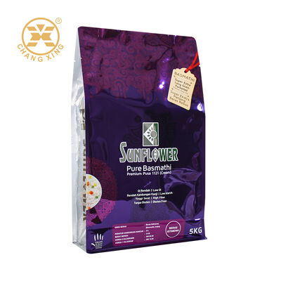 Sacs d'emballage de riz basmati en plastique personnalisé à fermeture à glissière à verrouillage