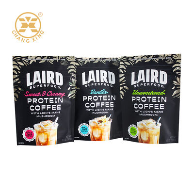 Sachet d'emballage de café personnalisé en plastique résistant à l'humidité pour poudre de protéine, sacs à café thermoscellables