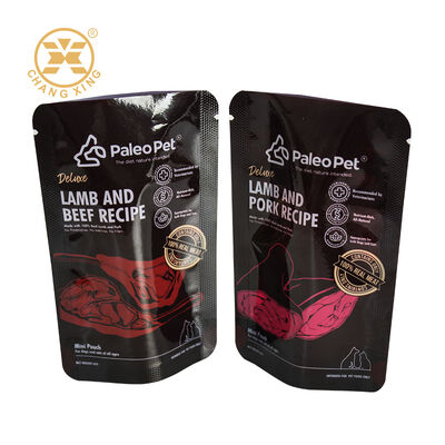 Logo personnalisé imprimé Fermeture à glissière en plastique Sacoche alimentaire pour animaux de compagnie Sacs d'emballage pour animaux de compagnie imperméables à l'humidité Pour la nourriture pour chiens et chats