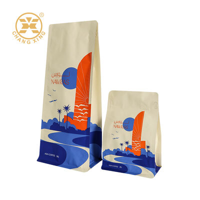 La pochette à fond plat de café personnalisée 250g 500g tient les sacs d'emballage de grains de café sacs à fermeture éclair étanches à l'humidité