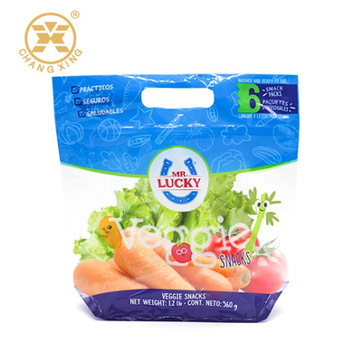La libération en plastique d'air de trou de goupille de BOPP tiennent la poche avec les sacs végétaux de fruit de tirette
