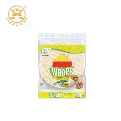 Les tortillas que VMPET enveloppe l'emballage réutilisé de boulangerie ont imprimé le sac d'emballage du sandwich 500g
