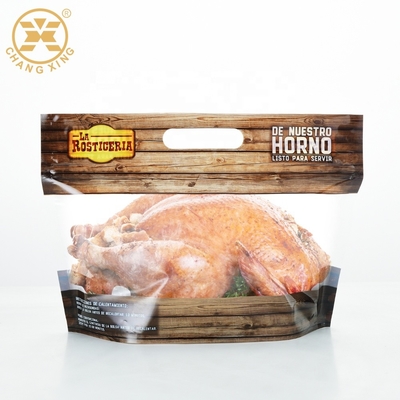 Sac d'emballage de poulet rôti avec poches de poulet rôti de barrière de chaleur de brouillard de fenêtre de tirette d'anti